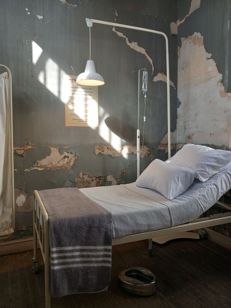 This photo shows the hospital bed Nelson Mandela was kept in